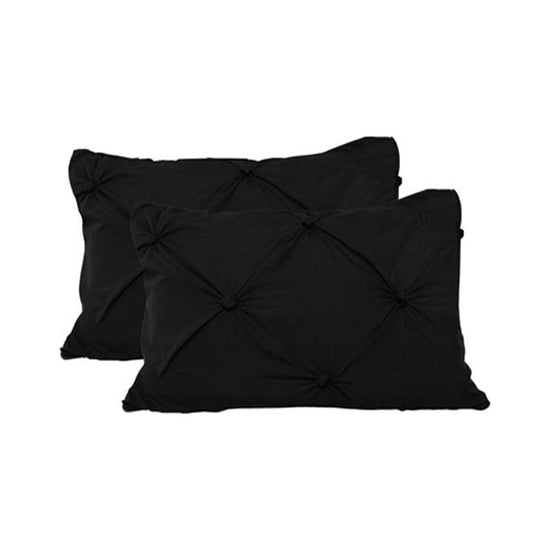 Accessorize 2 Pce Puffy Standard Pillowcases Black