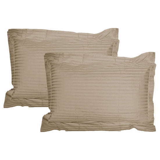 Accessorize 325TC Pair of Stripe Jumbo / Queen Pillowcases Linen