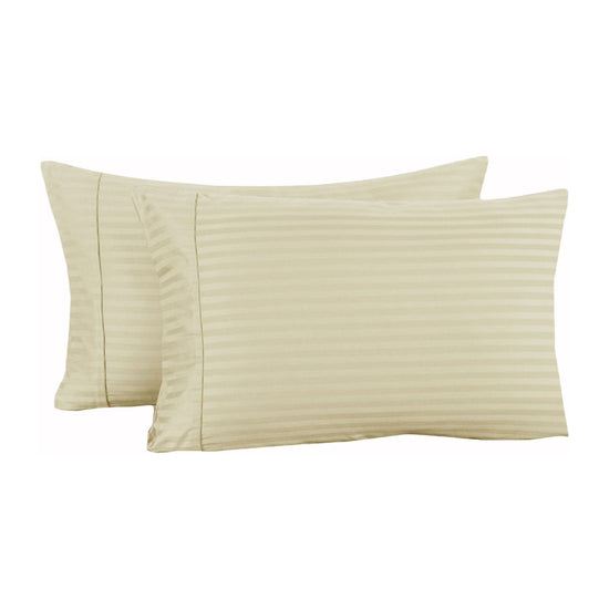 Accessorize 325TC Pair of Cuffed Standard Pillowcases Ecru