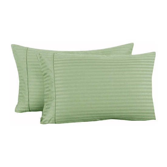 Accessorize 325TC Pair of Cuffed Standard Pillowcases Green