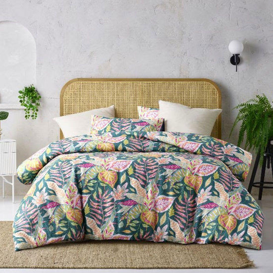 Accessorize Betty Carmila Printed Linen Cotton Quilt Cover Set Single