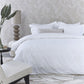 Riviera Maison Elowen White Cotton Quilt Cover Set Queen