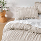 Vintage Design Homewares Haven Natural Washed Cotton Ruched Quilt Cover Set King