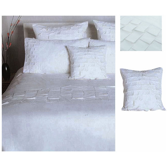 Accessorize Pleats White Cotton Quilt Cover Set DOUBLE + 1 Free Bonus Cushion Cover