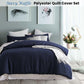 Accessorize Navy Waffle Polyester Quilt Cover Set Double