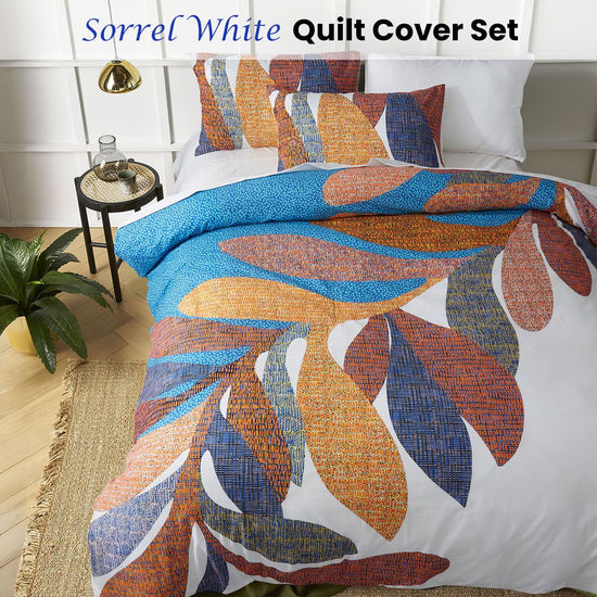 Accessorize Sorrel White Cotton Foliage Quilt Cover Set Double