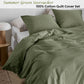 Bedding House Summer Green Seersucker Cotton Quilt Cover Set King