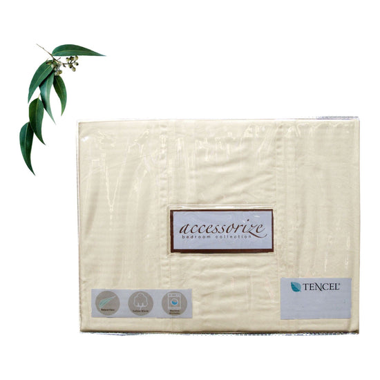 Accessorize Tencel Cotton Blend Quilt Cover Cream (Also Known as Stone) King