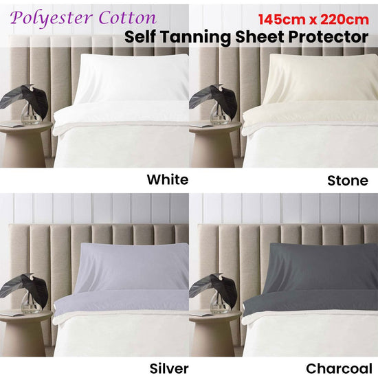 Accessorize Self Tanning Polyester Cotton Sheet Protector 145cm x 220cm Silver