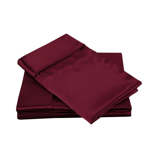 Big Sleep 300TC Deluxe Essentials Satin Sheet Set Burgundy King