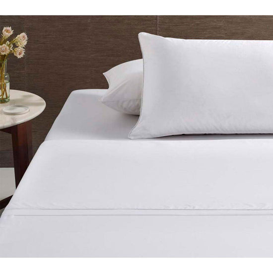 Accessorize White Piped Hotel Deluxe Cotton Sheet Set Super King