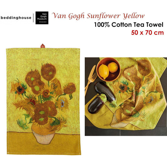 Bedding House Van Gogh Sunflower Yellow Tea Towel