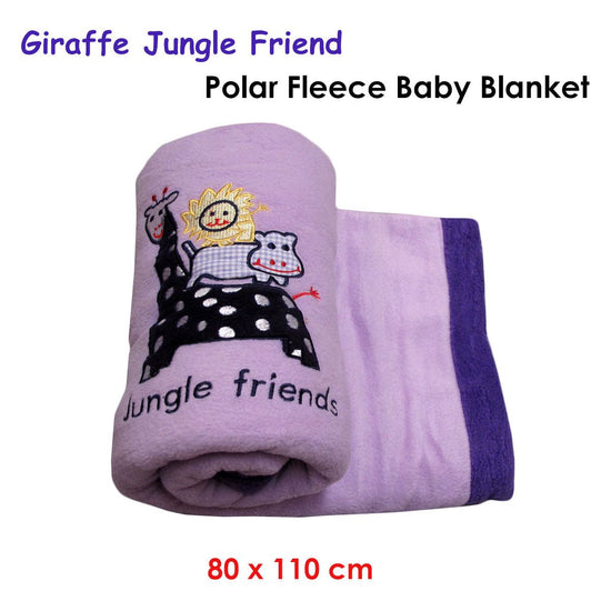 Giraffe Jungle Friend Polar Fleece Baby Blanket 80 x 110 cm