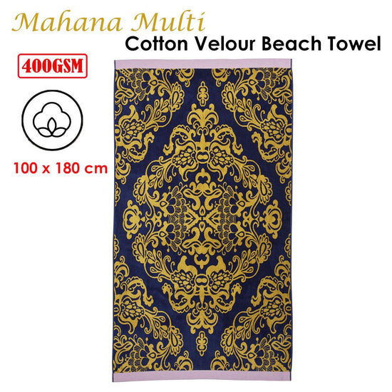 Bedding House Mahana Multi Cotton Velour Beach Towel