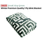 Bloomington 800GSM Greek Key Green Winter Premium Quality 1 Ply Mink Blanket King