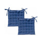 J Elliot Home Set of 2 Outdoor 100% Cotton Chair Pads 40 x 40 cm Solid Blue
