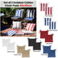 J Elliot Home Set of 2 Outdoor 100% Cotton Chair Pads 40 x 40 cm Solid Blue
