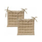 J Elliot Home Set of 2 Outdoor 100% Cotton Chair Pads 40 x 40 cm Solid Taupe