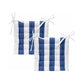 J Elliot Home Set of 2 Outdoor 100% Cotton Chair Pads 40 x 40 cm Striped Blue