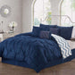 J Elliot Home 6 Pcs Ella Navy Comforter Set Single