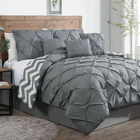 J Elliot Home 7 Pcs Ella Grey Comforter Set King