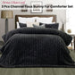 Jane Barrington Arna Charcoal 3 Pcs Channel Faux Bunny Fur Comforter Set Queen