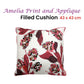 IDC Homewares Amelia Applique Pink Filled Cushion 43 x 43 cm