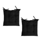 Set of 2 Outdoor Polyester Solid Chair Pads 40 x 40cm Black