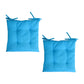 Set of 2 Outdoor Polyester Solid Chair Pads 40 x 40cm Ocean Blue