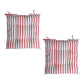 Set of 2 Outdoor Polyester Striped Chair Pads 40 x 40cm White Red