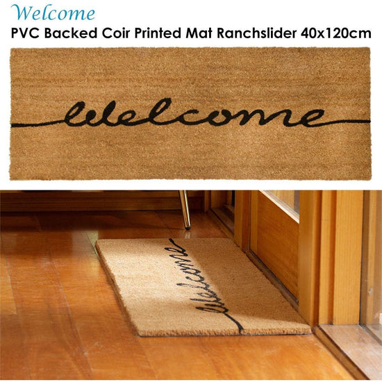 J.Elliot Home Welcome PVC Backed Coir Printed Mat Ranchslider