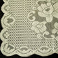 Floral Cream Set of 2 Polyester Lace Table Doilies 30 x 45 cm