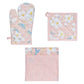 Set of 3 Renee Cotton Cover Kitchen Textile Rose Pink