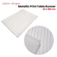 Silver Stripes Cotton Metallic Print Table Runner 33 x 180 cm