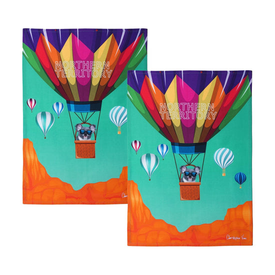 IDC Homewares Set of 2 Christopher Vine Design Tea Towels Northern Territory