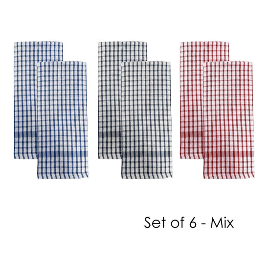 J.Elliot Home Set of 6 Elly Terry Tea Towels Mix