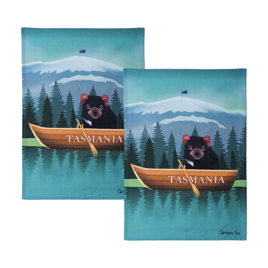 IDC Homewares Set of 2 Christopher Vine Design Tea Towels Tasmania