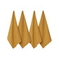 J Elliot Home Waffle Set of 4 Cotton Tea Towels 50 x 70 cm Mustard