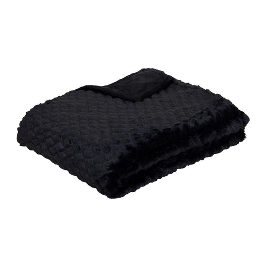 J.Elliot Home Azariah Plush Throw Black