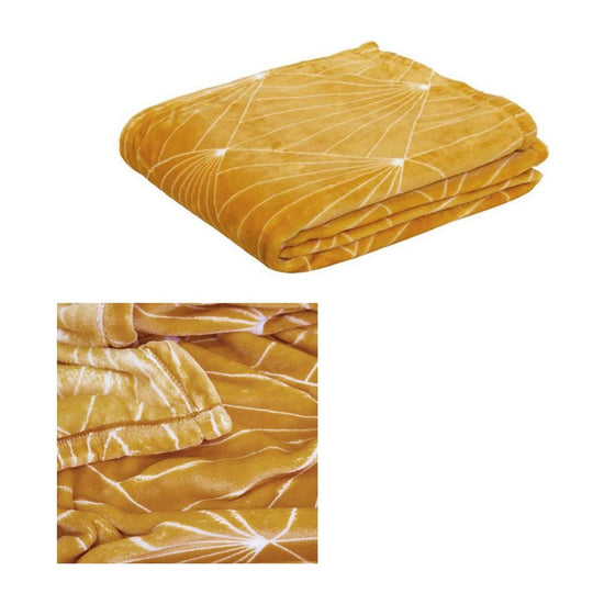 J.Elliot Home Celeste Flannel Throw Rug Mustard