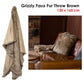 J.Elliot Home Grizzly Brown Faux Fur Throw