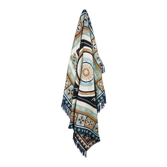 J Elliot Home Kasbah Luxury Fringe Throw 130 x 160cm Blue