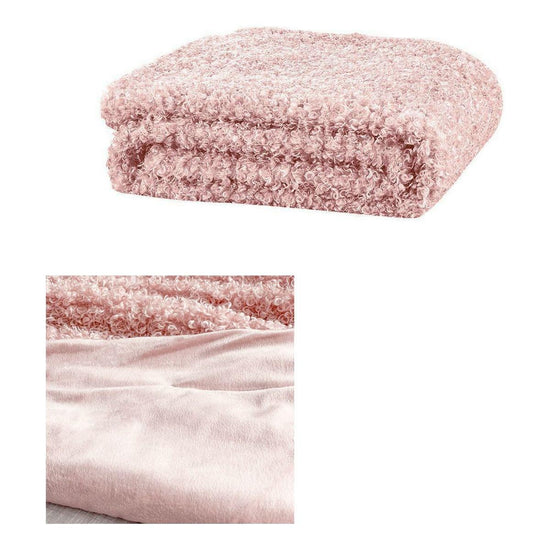J.Elliot Home Lyla Faux Sheep Fur Throw Rug Peach