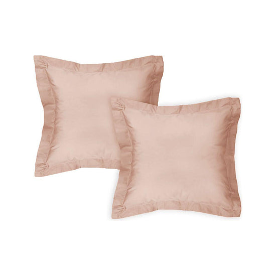 Algodon Pair of 300TC Cotton European Pillowcases Pink