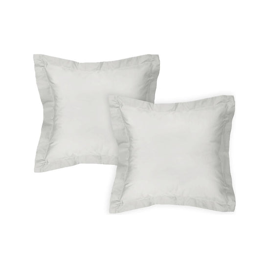 Algodon Pair of 300TC Cotton European Pillowcases Silver