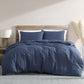 Ardor Byron Navy Seersucker Quilt Cover Set King