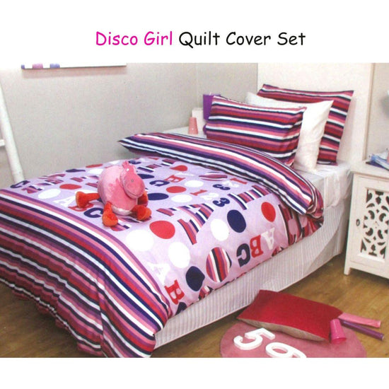 Jelly Bean Kids Disco Girl Quilt Cover Set Single