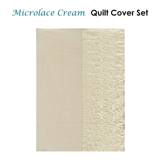 Essentially Home Living Microlace Cream Quilt Cover Set Single