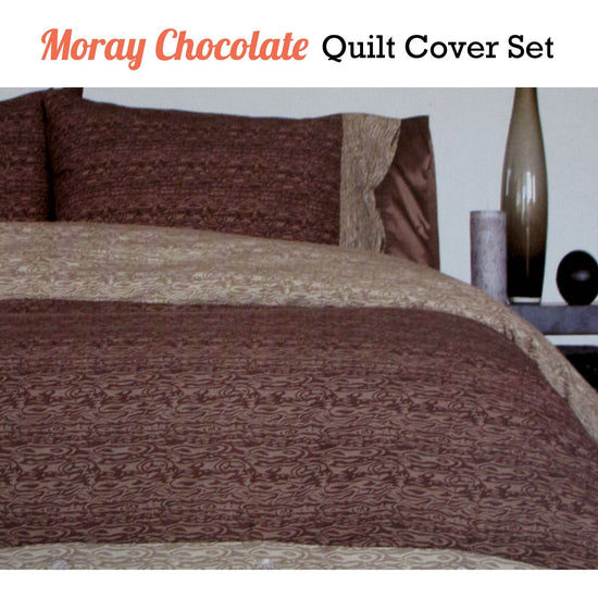 Essentially Home Living Moray Chocolate Quilt Cover Set Double