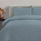 Ardor Rowe Teal Textured Seersucker Quilt Cover Set Queen